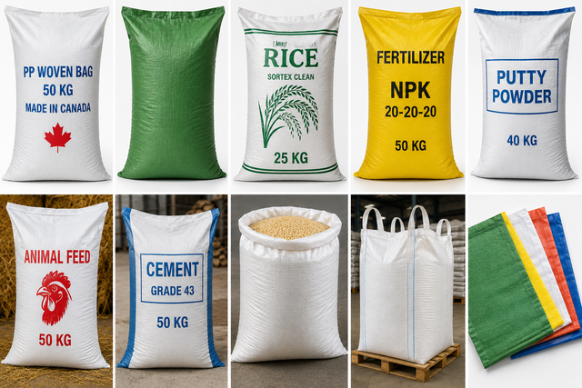 PP Woven Bags Canada, Polypropylene Bags Canada, Woven Sack Supp