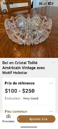 Grand bol antique en cristal - Photo 5