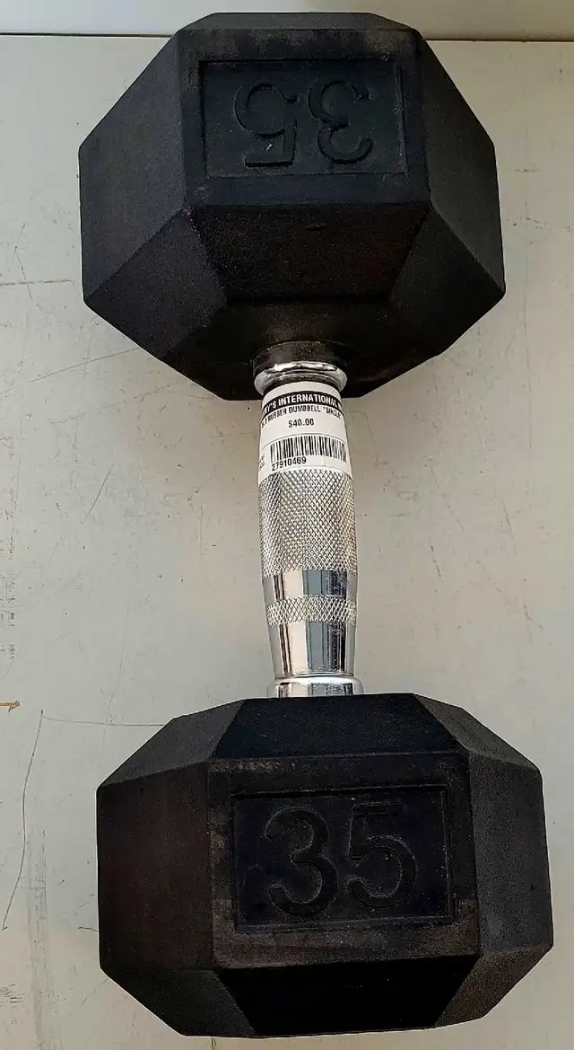 35lb Rubber Dumbbell Single (27910469)
