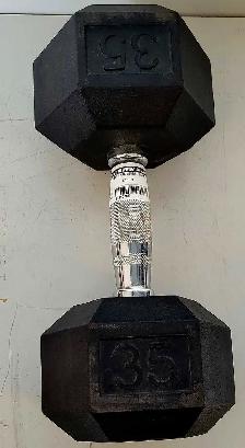 35lb Rubber Dumbbell Single (27910469)