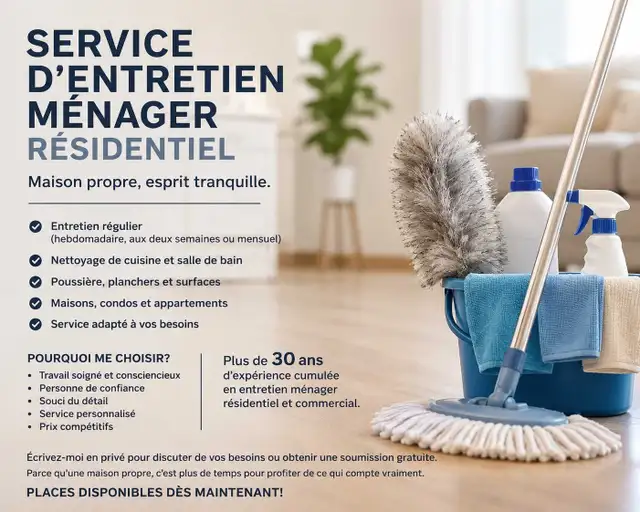 Entretien ménager résidentiel