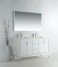 60' Navy Blue & Gross White vanity with sink & countertop - Photo 7
