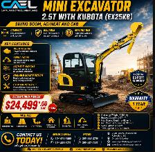 NEW CAEL  Excavator 2.5 Ton Kubota Engine certified &WarrantyCe