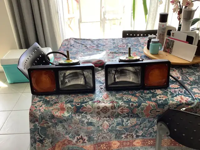 Snow plow head light and signal combo