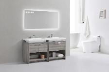 SALE!63' LEVI Butternut Bathroom Vanity with Sink and Countertop