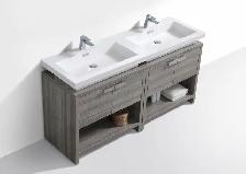 SALE!63' LEVI Butternut Bathroom Vanity with Sink and Countertop - Photo 2