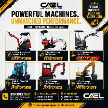 Finance! New CAEL Excavators different sizes CERTFIED & WARRANTY