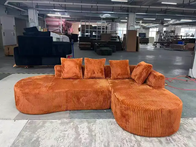 Brand New 113' Boneless Corduroy Sectional Sofa $299 to $359