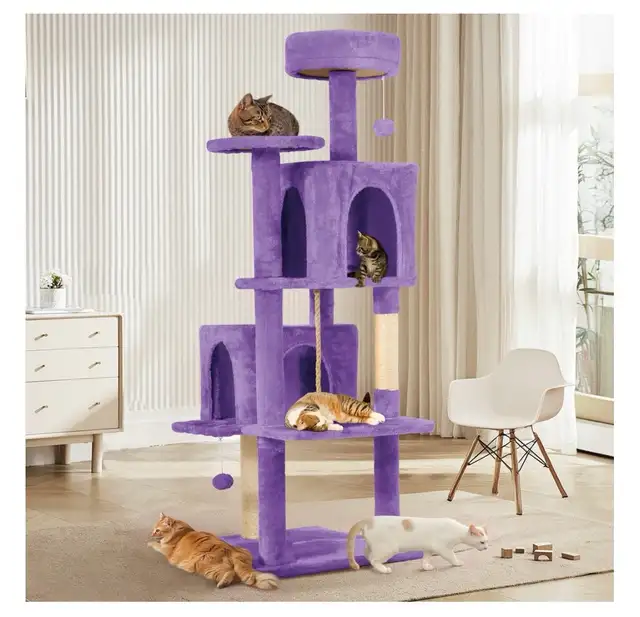 TSCOMON 58" Multi-Level Plush Cat Tree & Condo