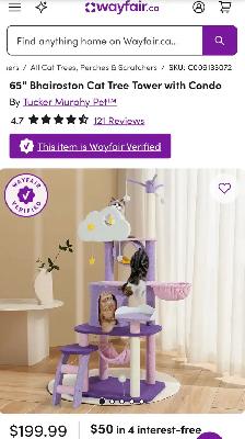 TSCOMON 58" Multi-Level Plush Cat Tree & Condo - Photo 7