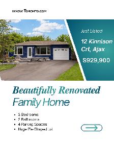 Stunning Renovated Family Home on Quiet Court – Ajax