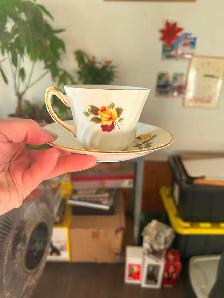 Vintage Tea Cup & Saucer by Delphine - Photo 4