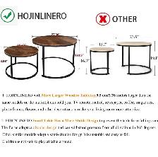 Nesting Coffee Table Set of 2 – Round Industrial Style - Photo 6