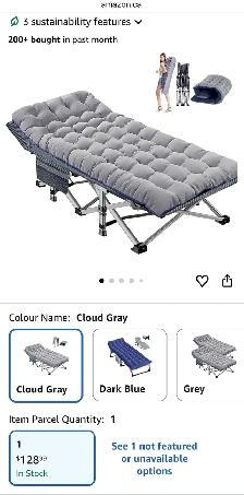 Oversized Folding Camping Cot - grey - Photo 9