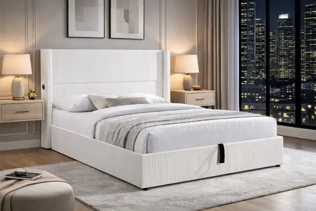 hydrolic storage bed  queen bed  bed  platform bed
