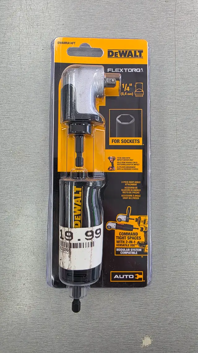 DEWALT FLEXTORQ 1/4'  2-Piece Right Angle Attachment - BRAND NEW