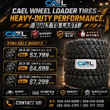 NEW CAEL LOADER TIRES 26.5-25/23.5-25/20.5-25 Certified & Warran