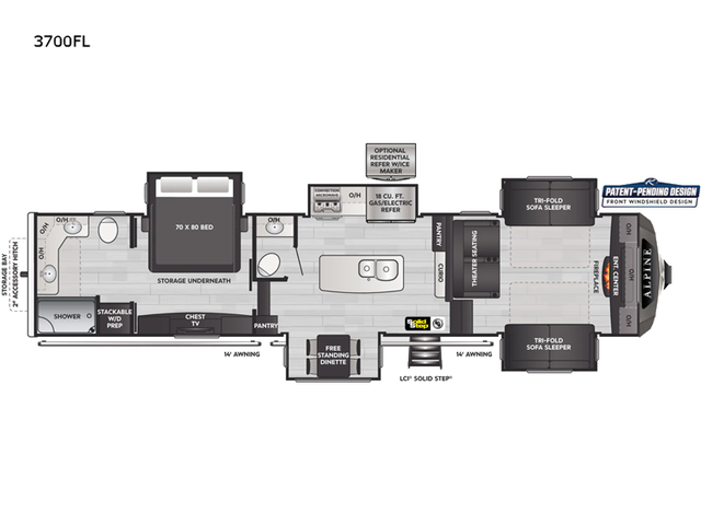 2022 Keystone RV Alpine 3700FL