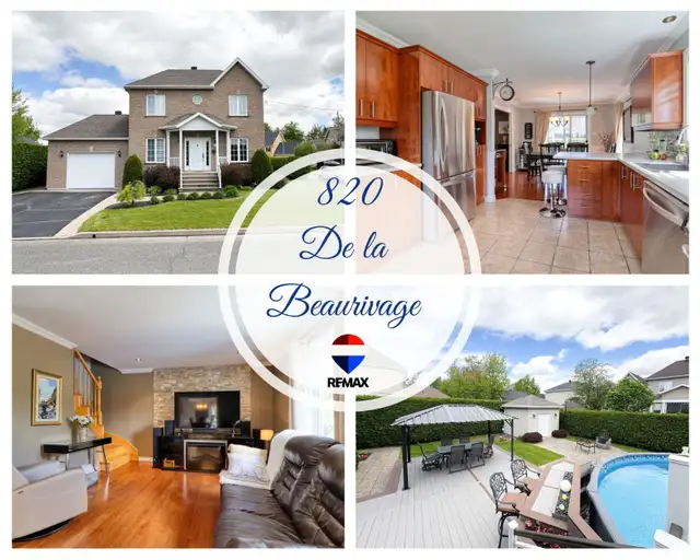 Propriété de 3 chambres à coucher, garage, piscine