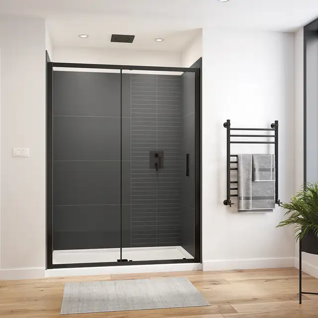 OPEN BOX MATTE BLACK SHOWER DOORS