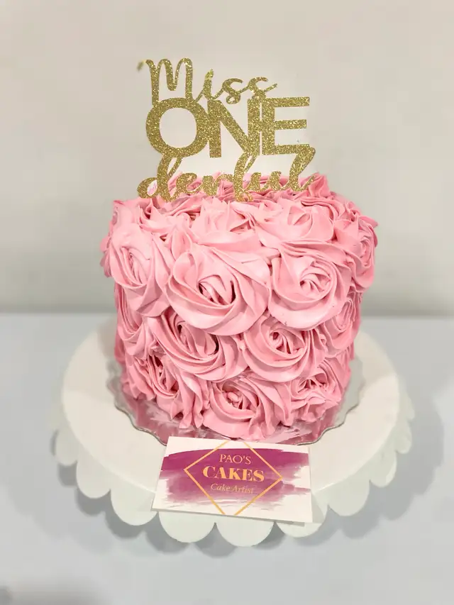 1st birthday cake, rosettes cake miss Onederful