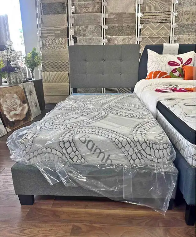 Never Used ! Twin size mattress & bed frame - Cash on delivery