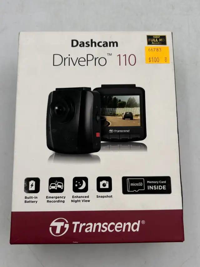NEW Transcend DrivePro 110 Dashcam (Model: ts-dp11om-32 )