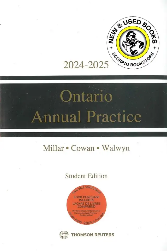 Ontario Annual Practice 2024-2025  Forms by Millar 9781038200617