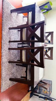 Title:Solid Wood 7-Piece Dining Table Set – Excellent Condition - Photo 4