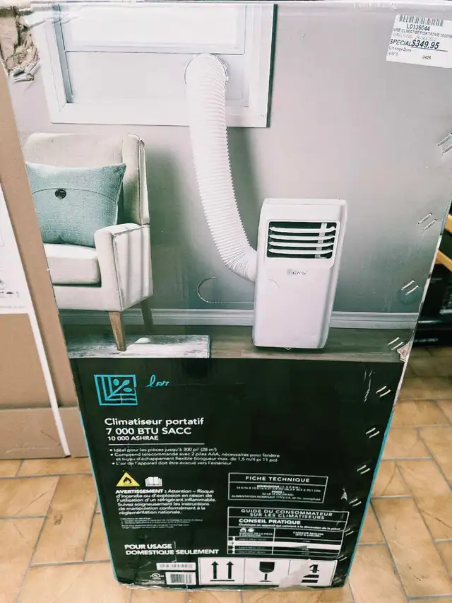 Climatiseur portatif 10 000 BTU