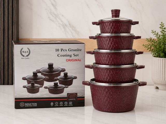 10-Piece Granite Coating Cookware Set