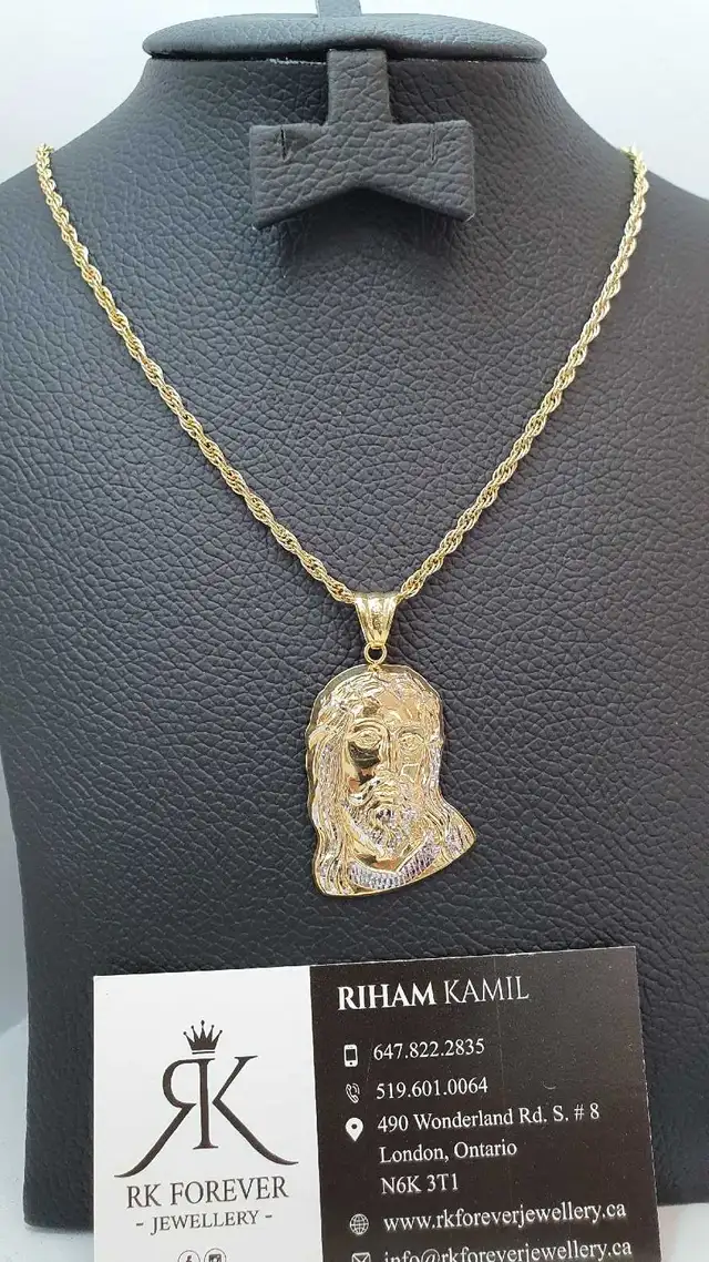 10k yellow gold chain & pendant # 417_C