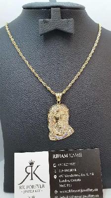 10k yellow gold chain & pendant # 417_C