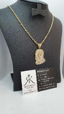 10k yellow gold chain & pendant # 417_C - Photo 3