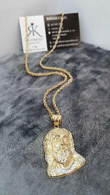 10k yellow gold chain & pendant # 417_C - Photo 4