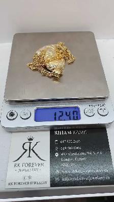 10k yellow gold chain & pendant # 417_C - Photo 6