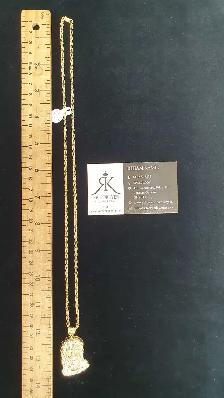 10k yellow gold chain & pendant # 417_C - Photo 7