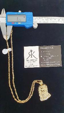 10k yellow gold chain & pendant # 417_C - Photo 8
