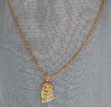 10k yellow gold chain & pendant # 417_C - Photo 9