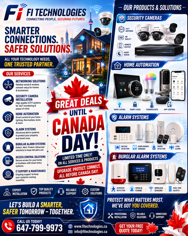 Canada Day Deals !! SECURITY CAMERA SYSTEMS