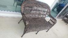 Wicker patio chair/bench