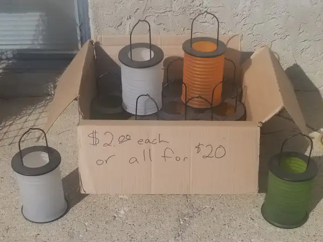 Glass patio lanterns