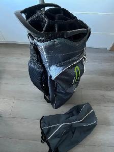 Golf cart bag,15 dividers, 7 zip-pockets, dark grey w/rainhood - Photo 2
