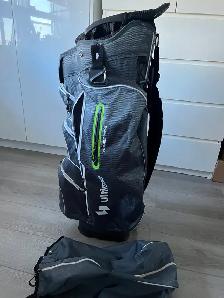 Golf cart bag,15 dividers, 7 zip-pockets, dark grey w/rainhood - Photo 4