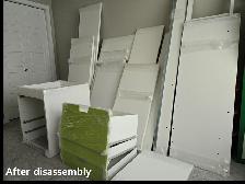 IKEA loft bed (white/light green) with desk, closet and 3 drawer - Photo 5