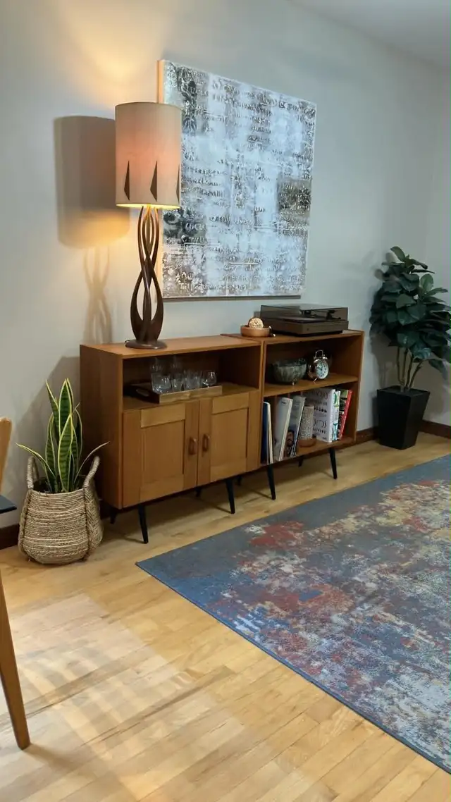 Mid century. TEAK TECK meubles. Buffet, bibliothèque, bahut disq