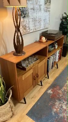 Mid century. TEAK TECK meubles. Buffet, bibliothèque, bahut disq - Photo 3