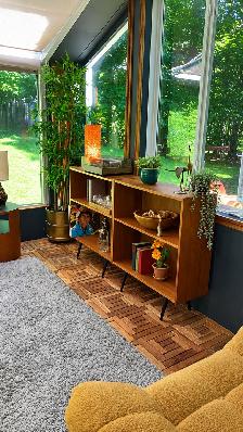 Mid century. TEAK TECK. Buffet, bibliothèque, bahut disques viny