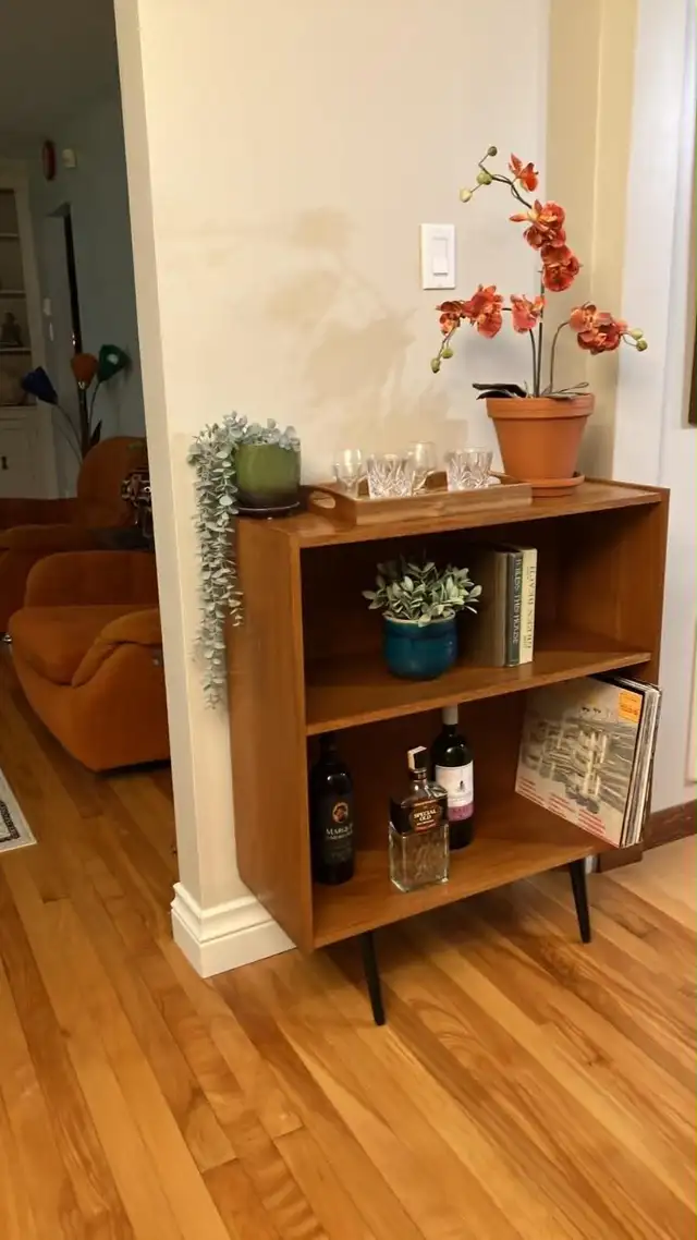 Mid century TEAK TECK. 2 dispo. Bibliothèque, bar, table console