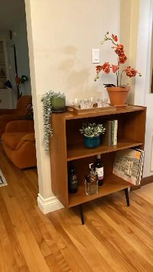 Mid century TEAK TECK. 2 dispo. Bibliothèque, bar, table console